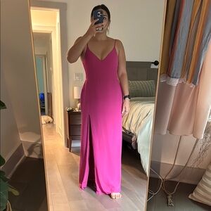 Azazie Fuchsia Maxi Dress with Slit